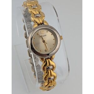 Prescott Watch Women‎ 21mm Silver Case Two Tone 7.5" Band- New Battery